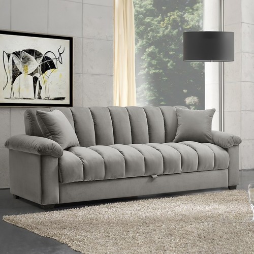 Grey velvet sofa seater - velvet, 3