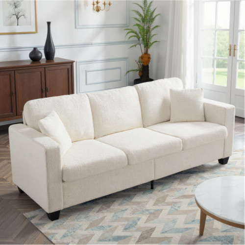 Beige teddy fabric - 87",