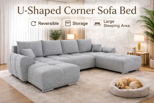 Shaped corner sofa bed - corner,