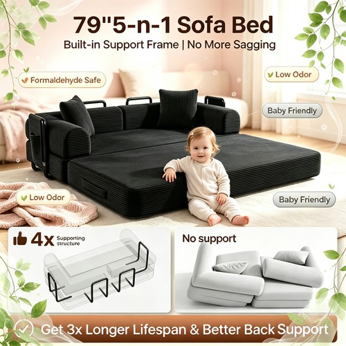 Seater convertible sofa bed - 4,