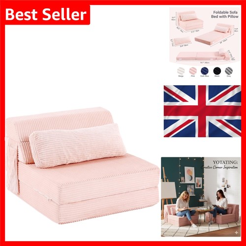 Pink folding sofa bed with - pink,