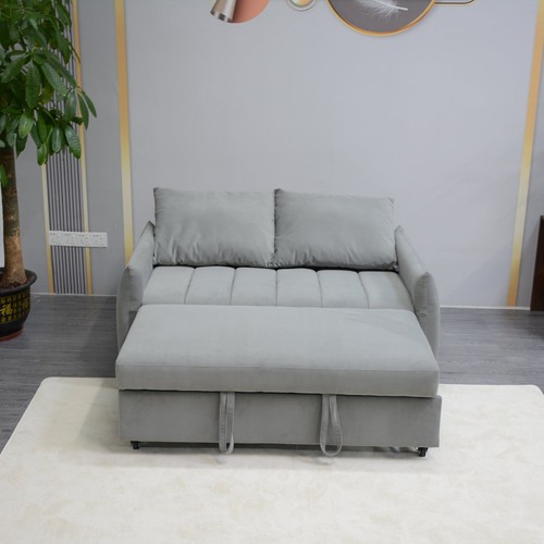 Gray velvet convertible sofa - velvet,