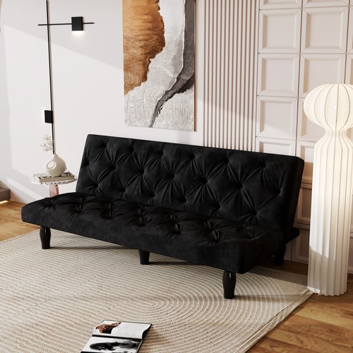 Black velvet sofa - sofa, bed