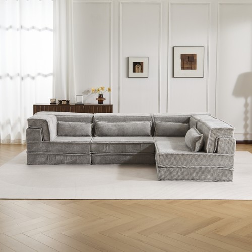 Light gray convertible - light, sofa
