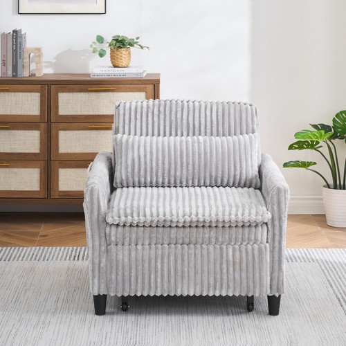 Gray corduroy seat sofa - 1-seat,
