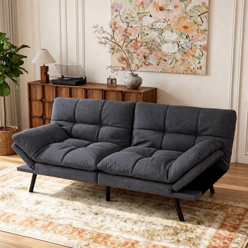 Convertible futon sofa bed - sofa,