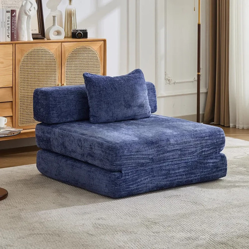 Comfortable blue folding sofa - blue,