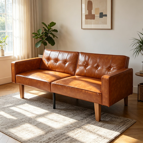 Modern sofa bed brown - 68.11",