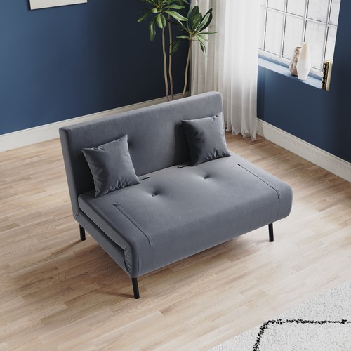 Grey velvet sofa - velvet,
