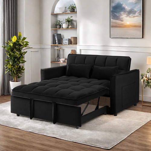 Modern futon sofa bed black - bed,