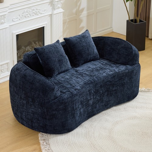 Dark blue curved - two,